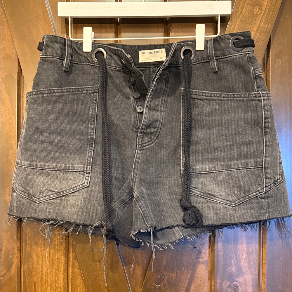 We The Free Charcoal Denim Skirt